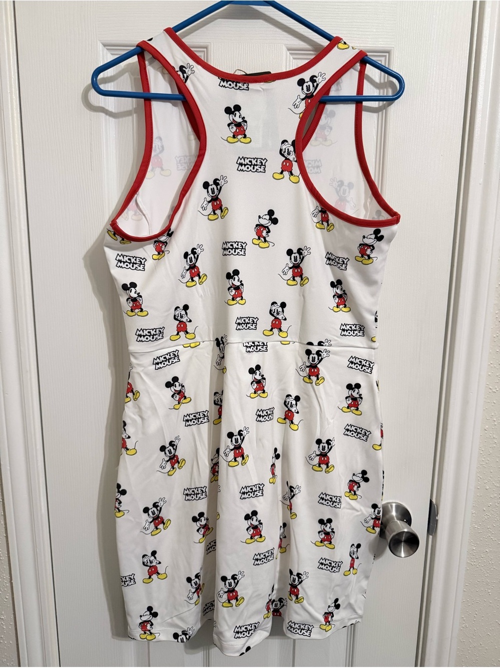 Disney Mickey Mouse Athletic Tank Dress with Red Trim women’s Large New - Picture 5 of 7